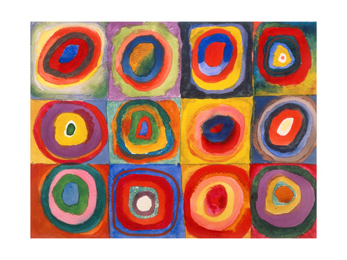 Wassily Kandinsky Farbstudie Quadrate Kunstdruck 80x60cm | Yourdecoration.de