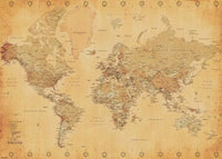 Pyramid World Map Vintage Style Poster 140x100cm | Yourdecoration.de