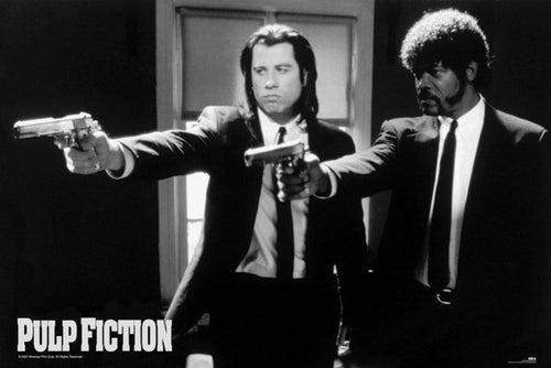 Pyramid Pulp Fiction Black and White Guns Poster 91,5x61cm | Yourdecoration.de