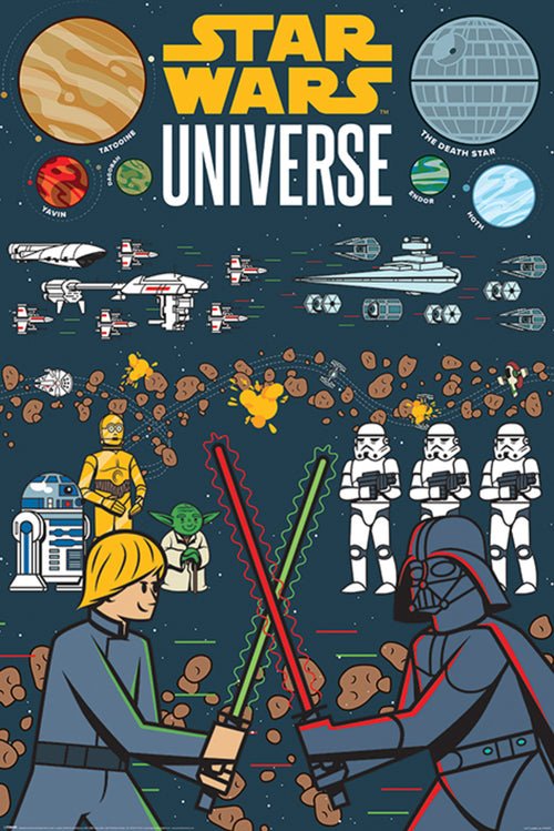 Pyramid PP35017 Star Wars Universe Illustrated Poster 61X91 5cm | Yourdecoration.at