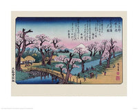 Pyramid Hiroshige Mount Fuji Koganei Bridge Kunstdruck 40x50cm | Yourdecoration.de