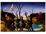 Salvador Dali Reflections of Elephants Kunstdruck 80x60cm | Yourdecoration.de