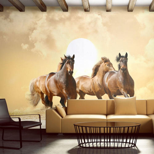 Artgeist Running Paarden Vlies Fototapete Interieur | Yourdecoration.de
