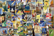 Wizard+Genius Vintage Travel Poster Vlies Fototapete 384x260cm 8 bahnen | Yourdecoration.de