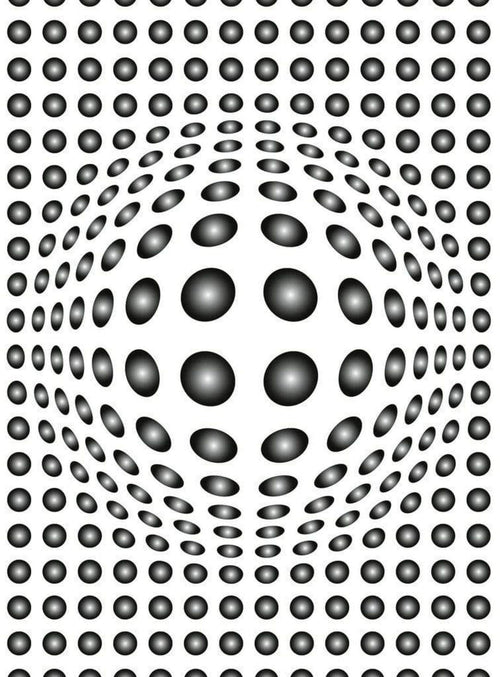 Wizard+Genius Dots Black And White Vlies Fototapete 192x260cm 4 bahnen | Yourdecoration.de