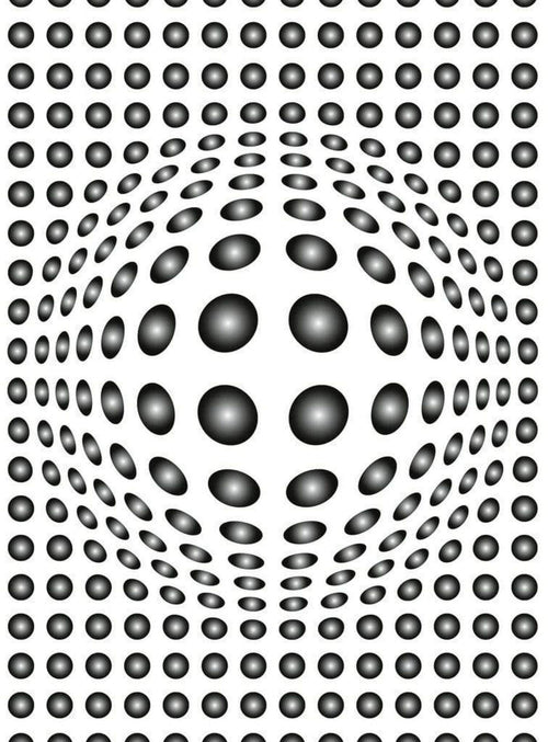 Wizard+Genius Dots Black And White Vlies Fototapete 192x260cm 4 bahnen | Yourdecoration.de