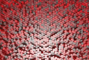 Wizard+Genius 3D Pentagons Red Vlies Fototapete 384x260cm 8 bahnen | Yourdecoration.de