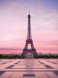 Wizard+Genius Eiffel Tower At Sunset Vlies Fototapete 192x260cm 4 bahnen | Yourdecoration.de