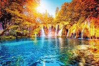 Wizard+Genius Waterfall And Lake In Croatia Vlies Fototapete 384x260cm 8 bahnen | Yourdecoration.de