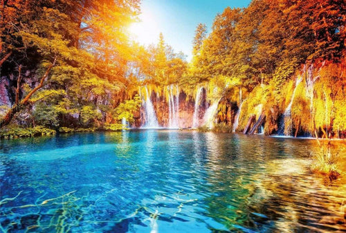 Wizard+Genius Waterfall And Lake In Croatia Vlies Fototapete 384x260cm 8 bahnen | Yourdecoration.de