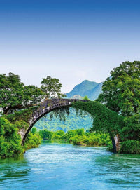 Wizard+Genius Bridge Crosses A River In China Vlies Fototapete 192x260cm 4 bahnen | Yourdecoration.de
