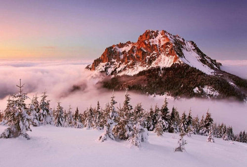 Wizard+Genius Snowy Mountain Peak Vlies Fototapete 384x260cm 8 bahnen | Yourdecoration.de