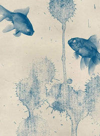 Wizard+Genius Blue Fish Vlies Fototapete 192x260cm 4 bahnen | Yourdecoration.de