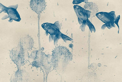 Wizard+Genius Blue Fish Vlies Fototapete 384x260cm 8 bahnen | Yourdecoration.de