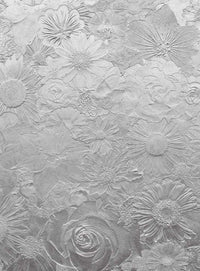 Wizard+Genius Silver Flowers Vlies Fototapete 192x260cm 4 bahnen | Yourdecoration.de