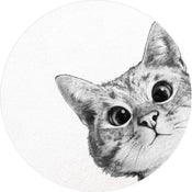 Wizard+Genius Sneaky Cat Vlies Fototapete 140x140cm rund | Yourdecoration.de