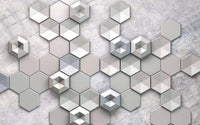 Komar Hexagon Concrete Vlies Fototapete 400x250cm 4 bahnen | Yourdecoration.de