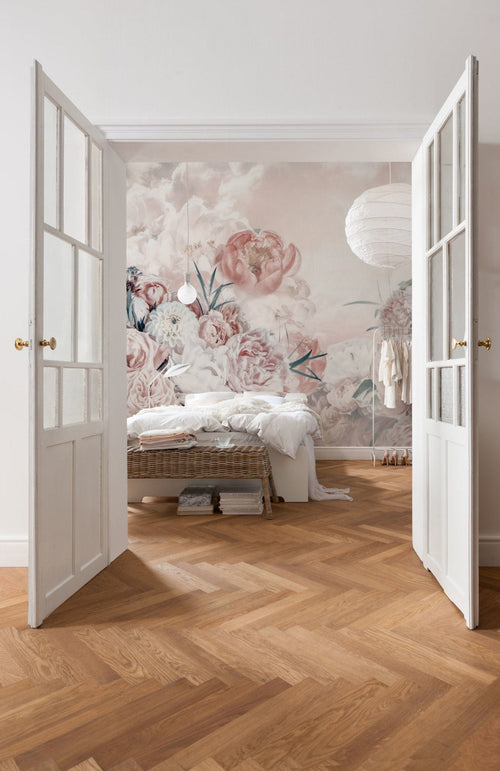 Komar Blossom Clouds Vlies Fototapete 250x250cm 5 bahnen interieur | Yourdecoration.at
