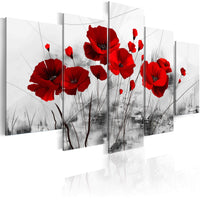 Artgeist Klaprozen rood wonder Canvas Leinwandbilder 5-teilig | Yourdecoration.at