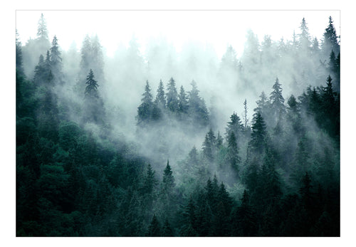 Fototapete - Mountain Forest Dark Green - Vliestapete