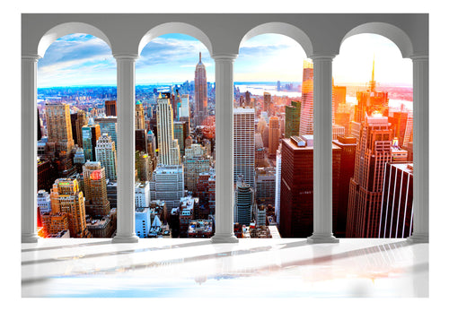 Fototapete - Pillars and New York - Vliestapete