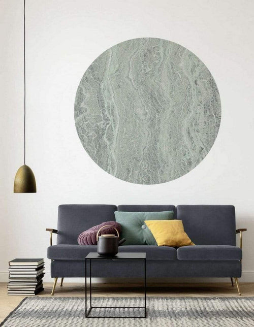 Komar Green Marble Vlies Fototapete 125x125cm Rund Sfeer | Yourdecoration.de