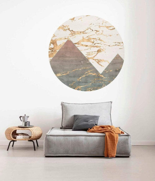 Komar Precious Peaks Vlies Fototapete 125x125cm Rund Sfeer | Yourdecoration.de