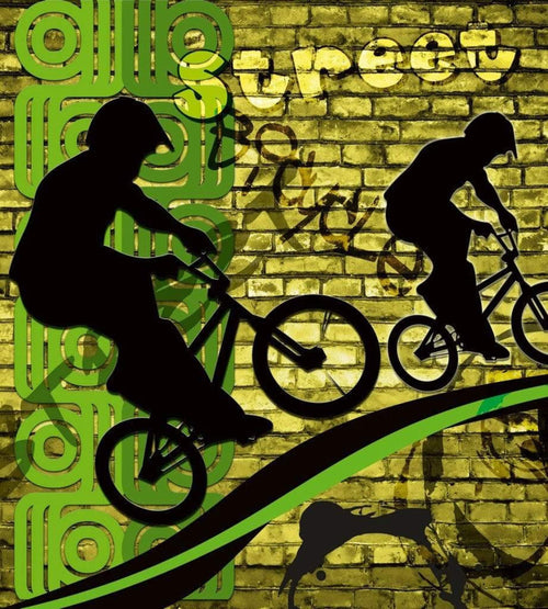 Dimex Bicycle Green Fototapete 225x250cm 3 Bahnen | Yourdecoration.de
