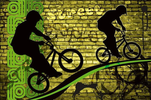 Dimex Bicycle Green Fototapete 375x250cm 5 Bahnen | Yourdecoration.de
