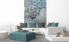 Dimex Blue Leaves Abstract Fototapete 150x250cm 2 bahnen interieur | Yourdecoration.de