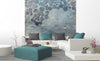 Dimex Blue Leaves Abstract Fototapete 225x250cm 3 bahnen interieur | Yourdecoration.de