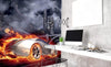 Dimex Car in Flames Fototapete 225x250cm 3 Bahnen Sfeer | Yourdecoration.nl