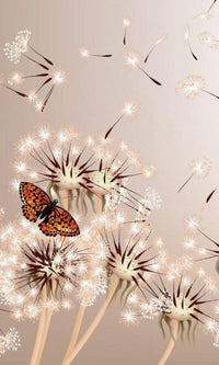 Dimex Dandelions and Butterfly Fototapete 150x250cm 2 Bahnen | Yourdecoration.de