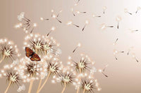 Dimex Dandelions and Butterfly Fototapete 375x250cm 5 Bahnen | Yourdecoration.de