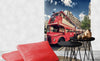 Dimex Double Decker Bus Fototapete 225x250cm 3 Bahnen Sfeer | Yourdecoration.nl