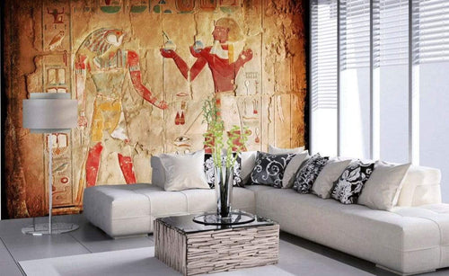 Dimex Egypt Painting Fototapete 375x250cm 5 Bahnen Sfeer | Yourdecoration.nl