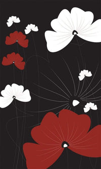 Dimex Flowers on Black Fototapete 150x250cm 2 Bahnen | Yourdecoration.de