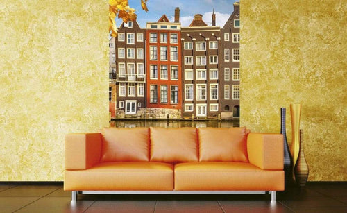 Dimex Houses in Amsterdam Fototapete 150x250cm 2 Bahnen Sfeer | Yourdecoration.nl