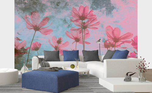 Dimex Pink Flower Abstract Fototapete 375x250cm 5 bahnen interieur | Yourdecoration.de
