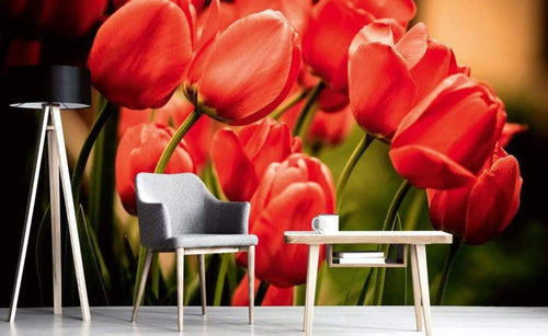 Dimex Red Tulips Fototapete 375x250cm 5 Bahnen Sfeer | Yourdecoration.de