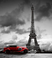 Dimex Retro Car in Paris Fototapete 225x250cm 3 Bahnen | Yourdecoration.de