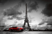 Dimex Retro Car in Paris Fototapete 375x250cm 5 Bahnen | Yourdecoration.de