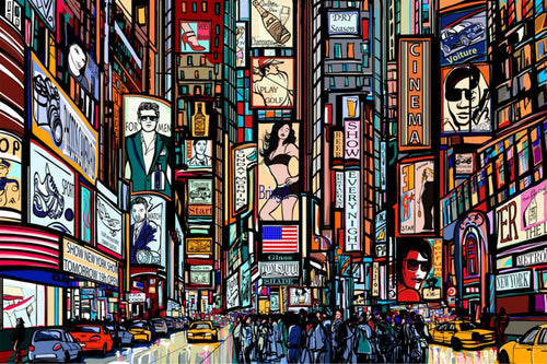 Dimex Times Square Fototapete 375x250cm 5 Bahnen | Yourdecoration.de