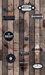 Dimex Vintage Labels Fototapete 150x250cm 2 Bahnen | Yourdecoration.de