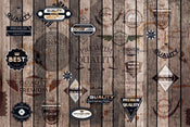 Dimex Vintage Labels Fototapete 375x250cm 5 Bahnen | Yourdecoration.de
