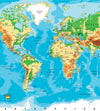 Dimex World Map Fototapete 225x250cm 3 Bahnen | Yourdecoration.de