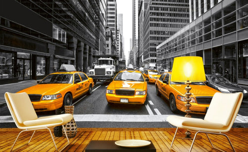 Dimex Yellow Taxi Fototapete 375x250cm 5 Bahnen Interieur | Yourdecoration.de