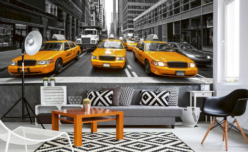 Dimex Yelow Taxi Fototapete 375x150cm 5 Bahnen Interieur | Yourdecoration.de