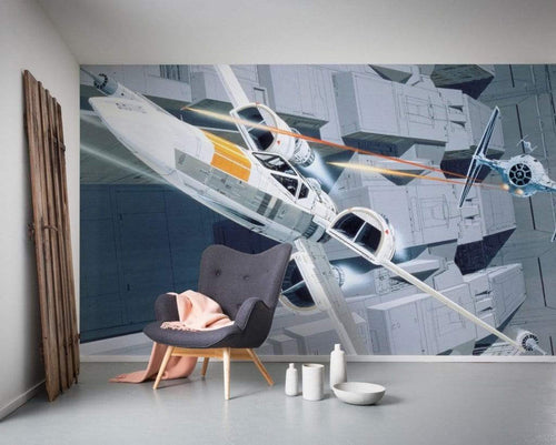 Komar Star Wars Classic RMQ X Wing vs TIE Fighter Vlies Fototapete 500x250cm 10 bahnen Interieur | Yourdecoration.de