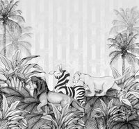 Komar Lion King Monochrome Vlies Fototapete 300x280cm 6 bahnen | Yourdecoration.de